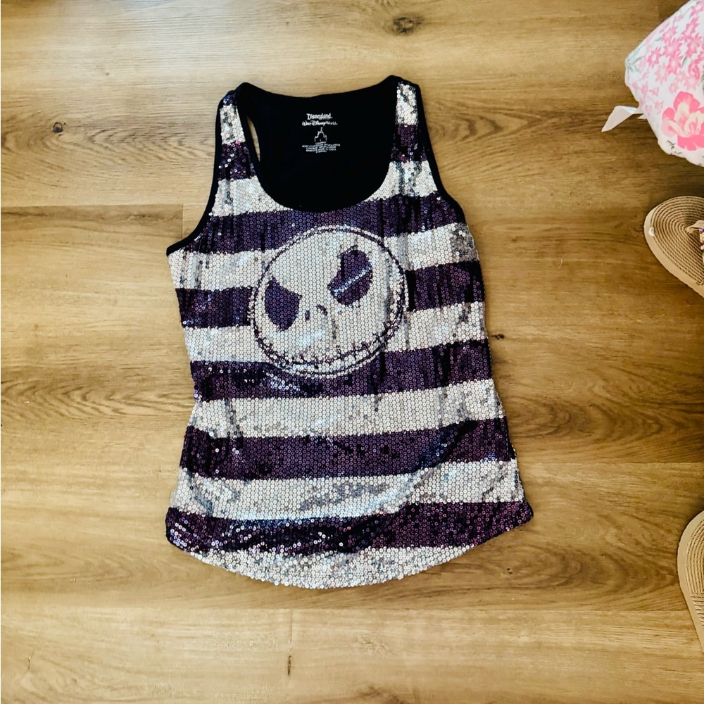 Disney Jack Skellington Sequin Tank Top Nightmare Before Christmas